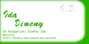 ida dimeny business card